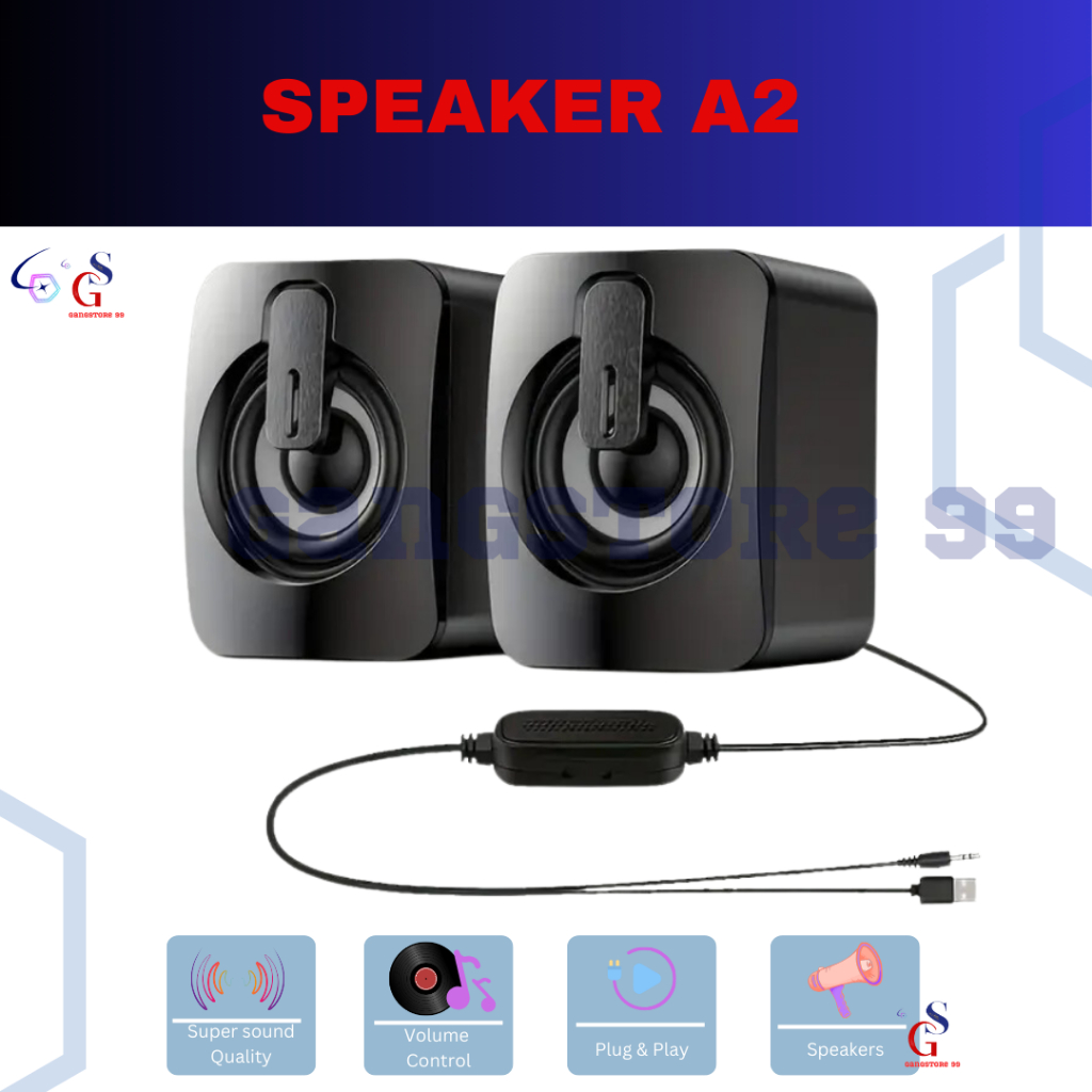Speaker A2 Mini Aktif For PC/Laptop/Smartphone Android, Speaker Salon Multimedia For Komputer/ Speak