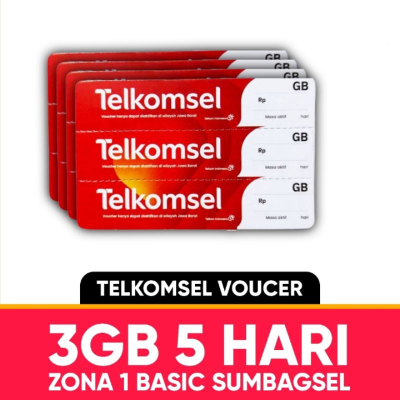 Voucher Telkomsel 3 GB 5HR Sumbagsel
