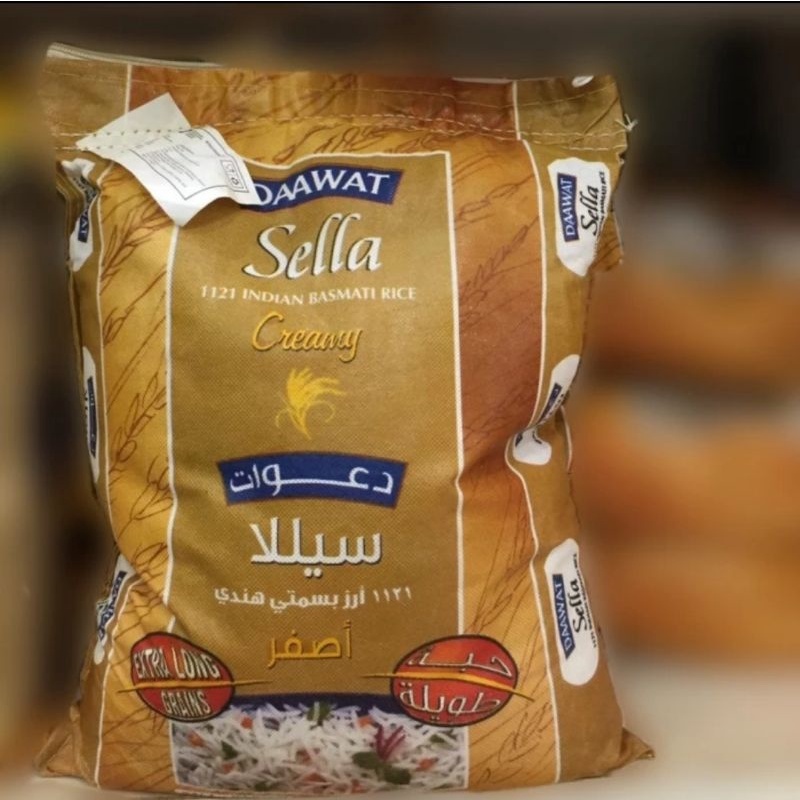 

Beras Merek Cap DAAWAT Sella 1121 Creamy Sella 5 Kg Kemasan Tas Ori// Beras Basmati Daawat 5kg Basmati