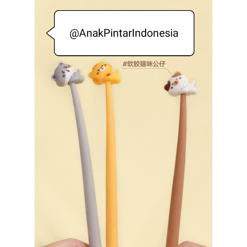 

HAPPY DAY CATS DIARY SHAKE SILICOND GEL PEN [ KK-7003 ]
