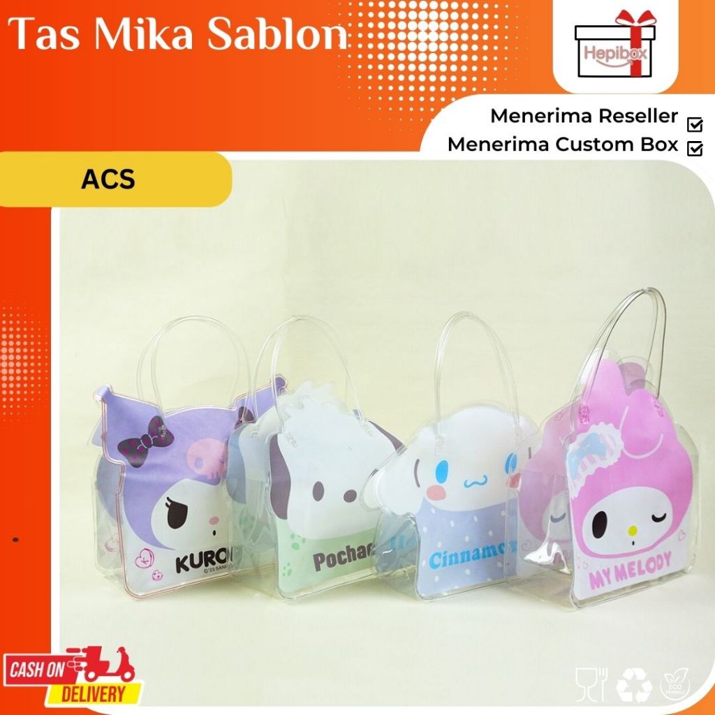 

Tas Mika PVC Motif Goodiebag Transparan Tas Hampers Ultah Anak Souvenir Acara Ulang Tahun