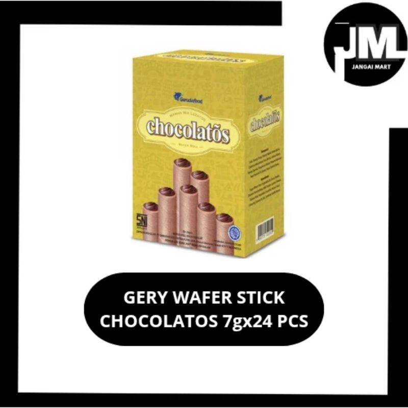 

Gery chocolatos wafer cokelat stick 500 isi 24 pcs