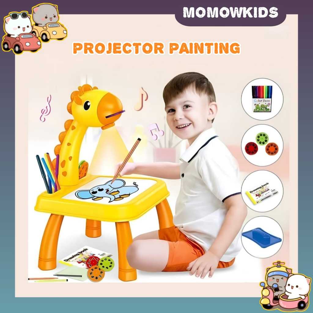 [MOMOW] Mainan Projector painting music drawing projektor menggambar GEN-1 meja menggambar jiplak
