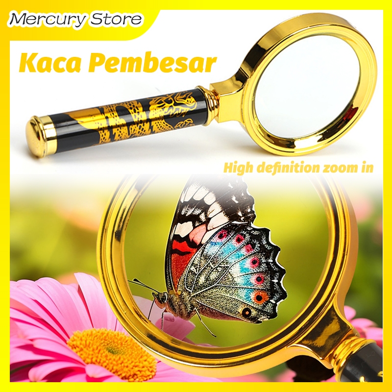 

Magnifier Kaca Pembesar Motif Naga Emas ORIGINAL Lup Motif Ukir Retro Lensa Handheld Magnifier Magnifyi