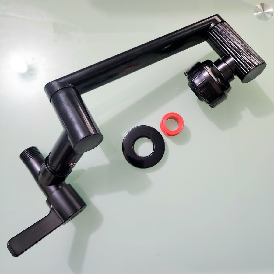 kran wastafel cuci piring fleksibel + filter kran air Rotasi 360 JH