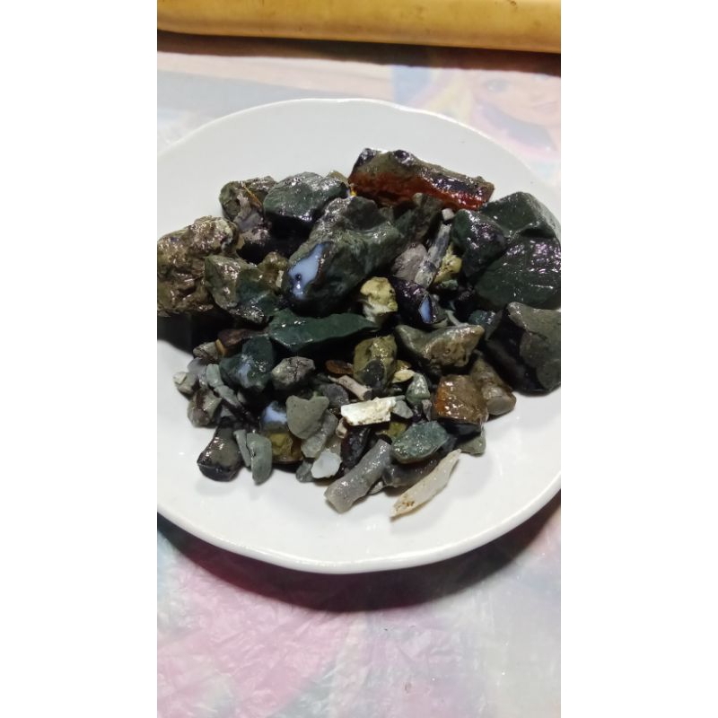 bongkahan batu kalimaya black opal sempur asli banten