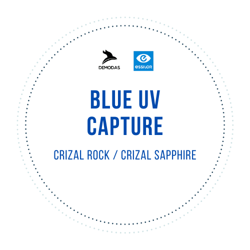 Demodas Lensa Essilor Blue UV Capture UV Filter Crizal Rock 1.56 / Crizal Sapphire 1.59