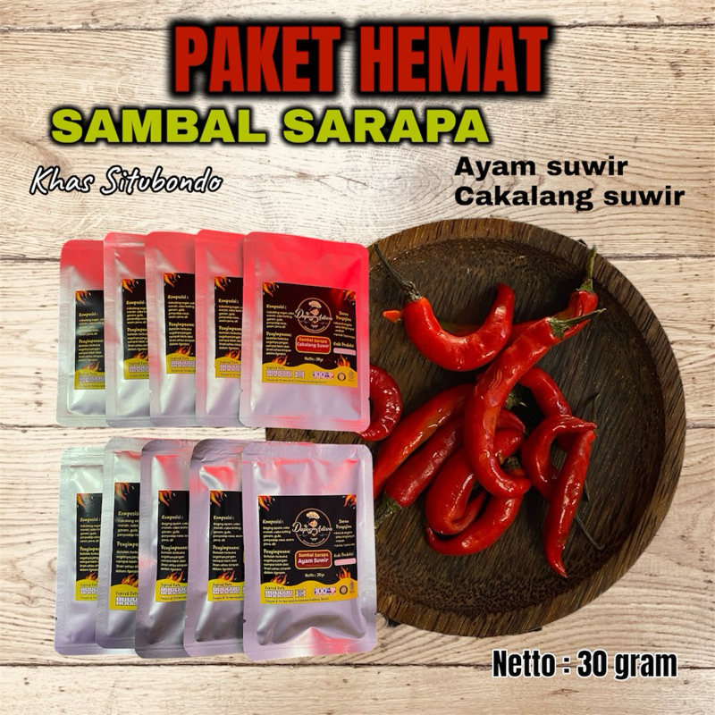 

Paket hemat sambal sarapa 30gram 10pcs (khas situbondo)
