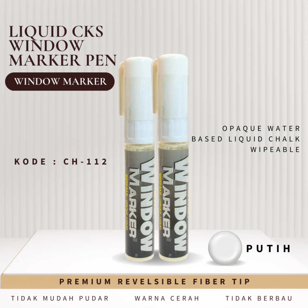 

CKS CH-112 PUTIH SPIDOL LIQUID CHALK GLASSBOARD WINDOW MARKER