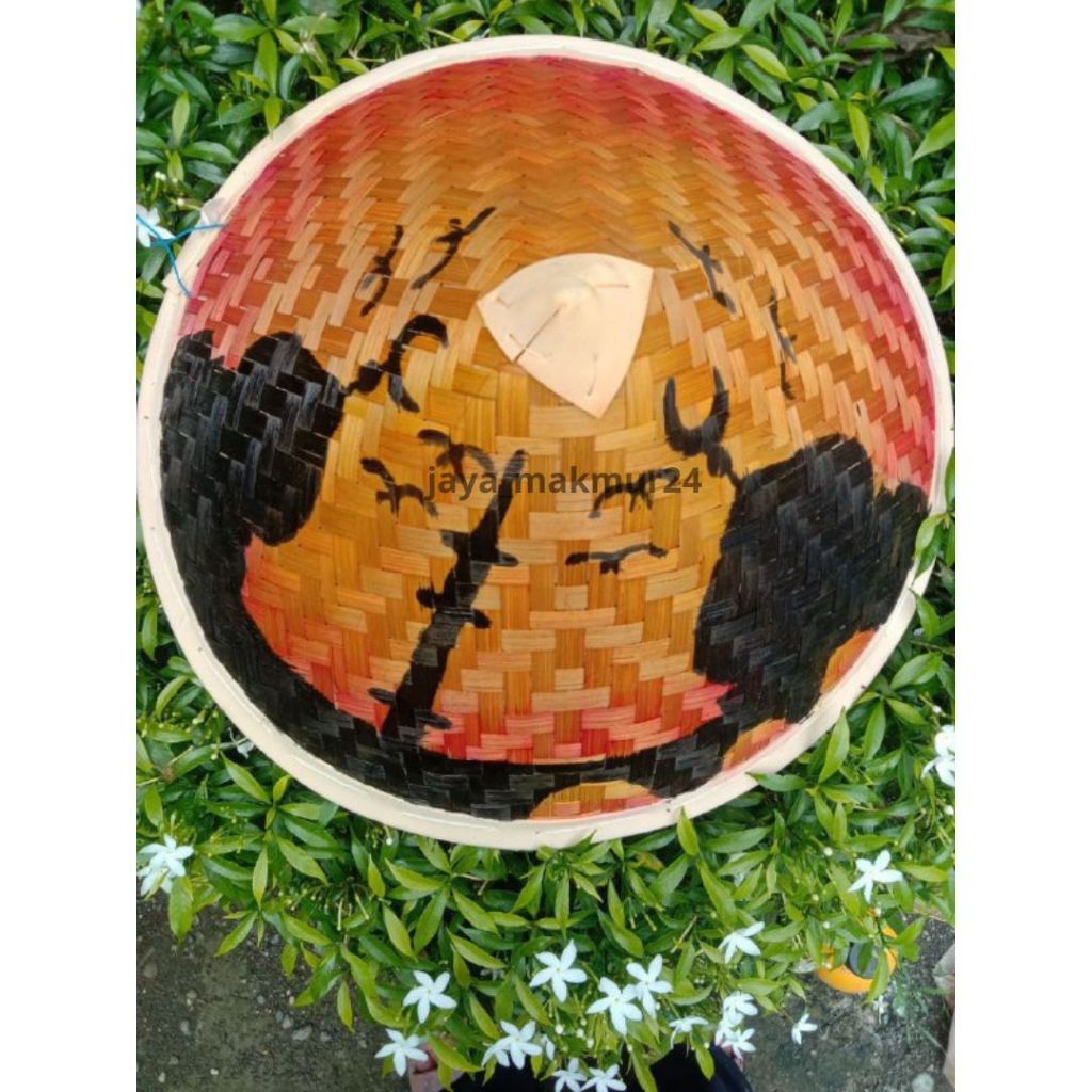 topi caping petani anak / caping lukis motif unik