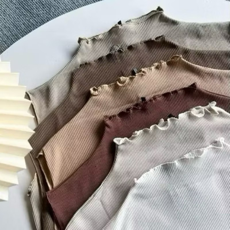 Karra Inner Dalaman Rib Wanita / Inner Rajut Turtleneck Tanpa Lengan Wanita