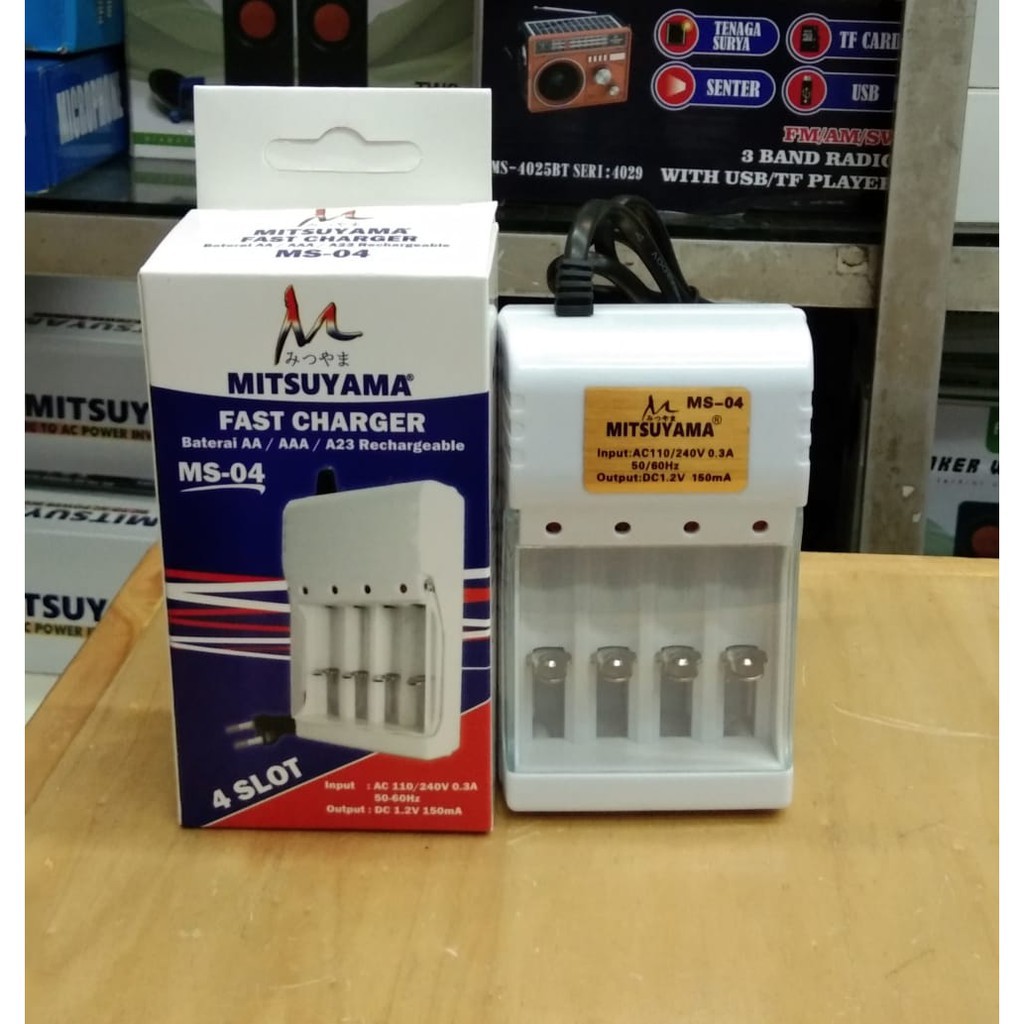 Charger baterai A2 & A3  / 4 Slot MS-04 / Fast Charger Baterai