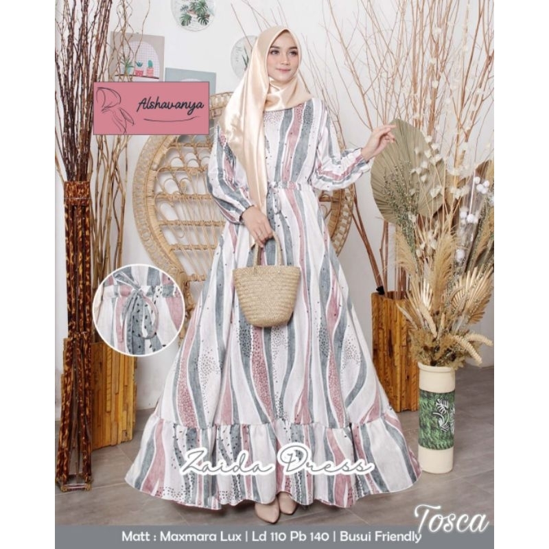Zaida Dress by Alshavanya Gamis Motif Abstrak Premium Gamis Premium Dress Mewah Dress Pesta Mewah Dr