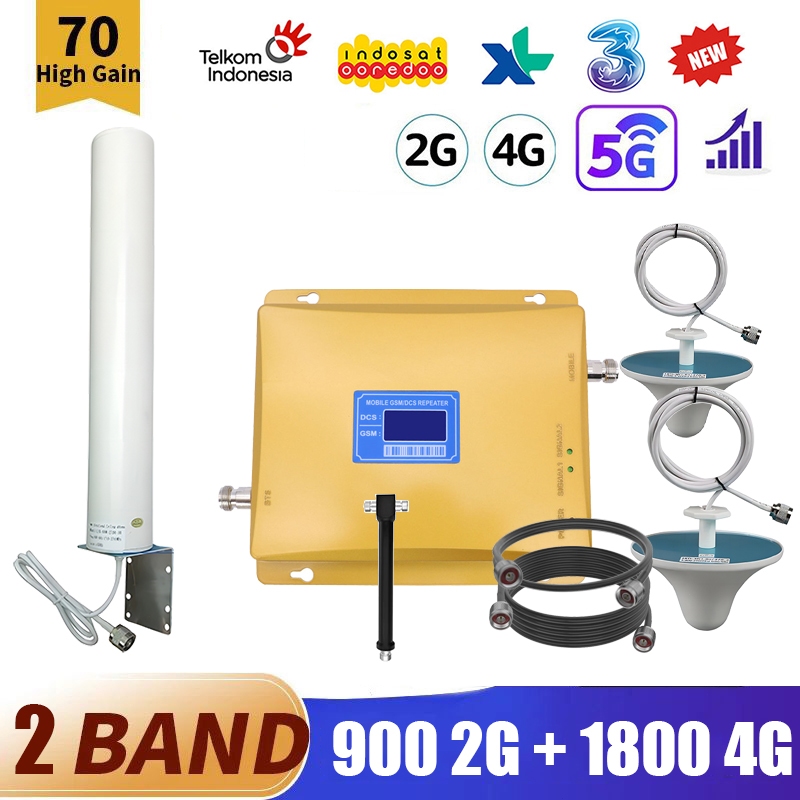 2 Antena Set Penguat Sinyal WIFI 4G Modem 900 1800 Penguat Sinyal HP Repeater Sinyal Antena 2G 4G