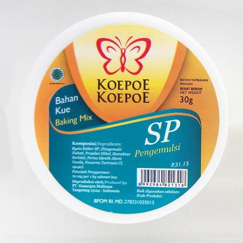 

Koepoe Koepoe SP 30g / Kupu-Kupu Pengemulsi Kue 30gr