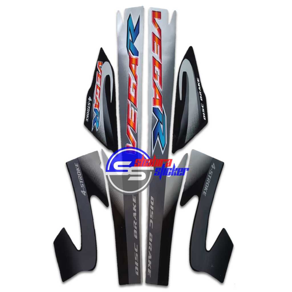 STRIPING MOTOR VEGA R LAMA 2003 SILVER HITAM STANDAR FULLSET