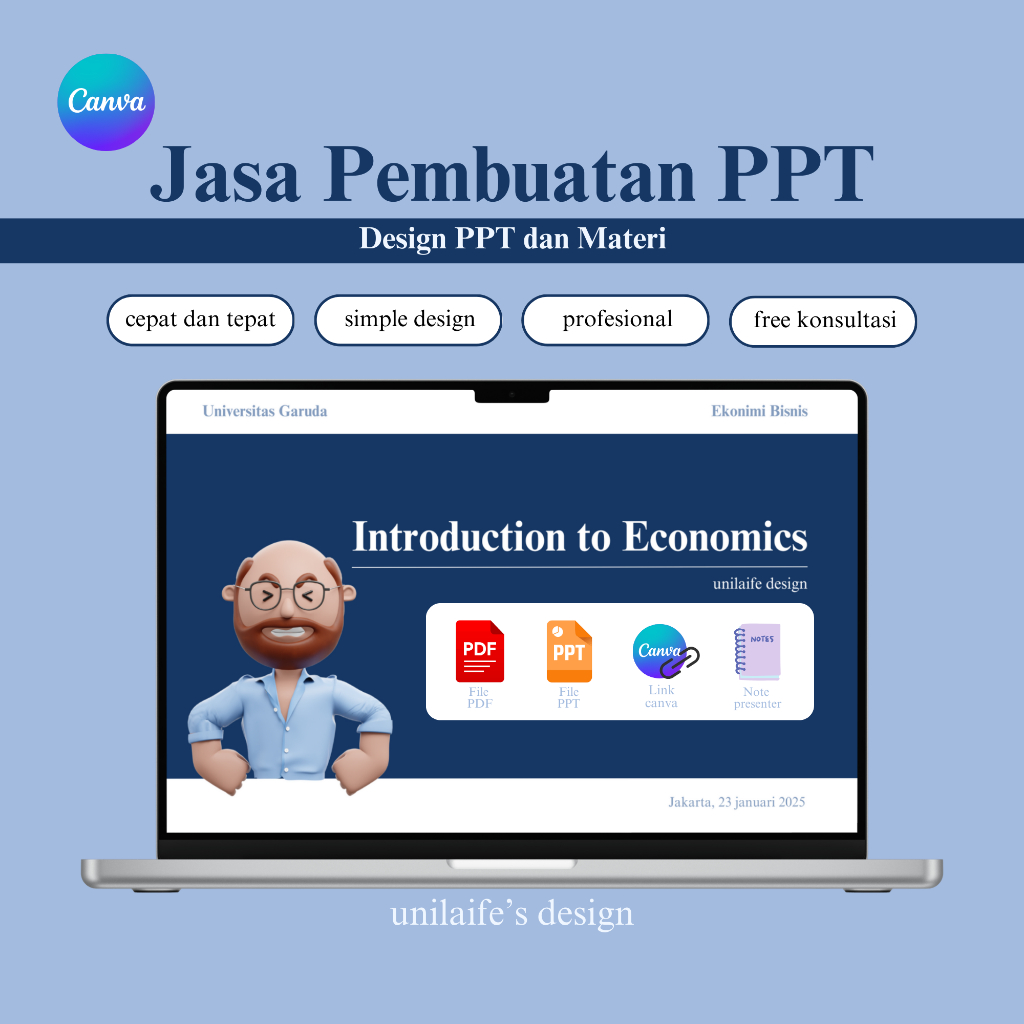 Jasa Desain PPT + Materi | PPT Simple Profesional | CEPAT DAN TEPAT