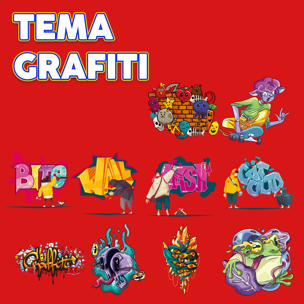 SABLON SETRIKA SATUAN TEMA GARFITI  VOL.1 / SABLON DTF LANGSUNG PAKAI