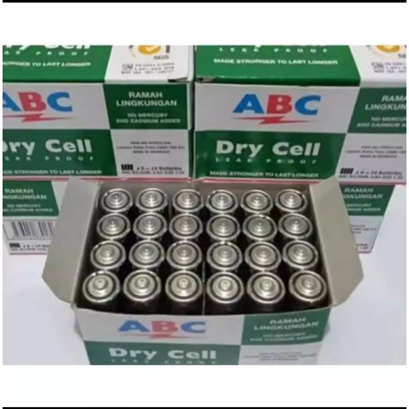 Batu Jam Dinding merk ABC 1 Box isi 24 pcs Baterai