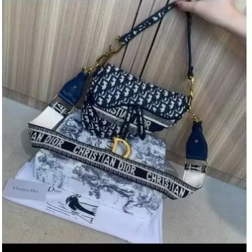 Christian Dior Tas Kulit Hitam Putih