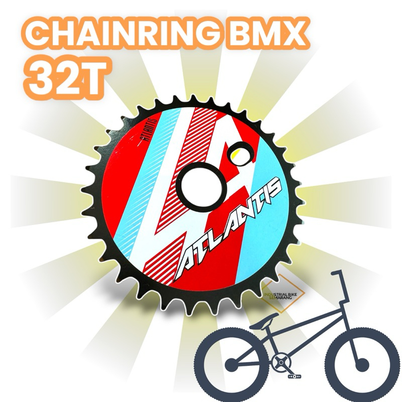( CHAINRING BMX 32T ATLANTIS ) Gir Gear Depan Chain Ring Sepeda BMX 32 T Steel Crank Rotel Kayuhan