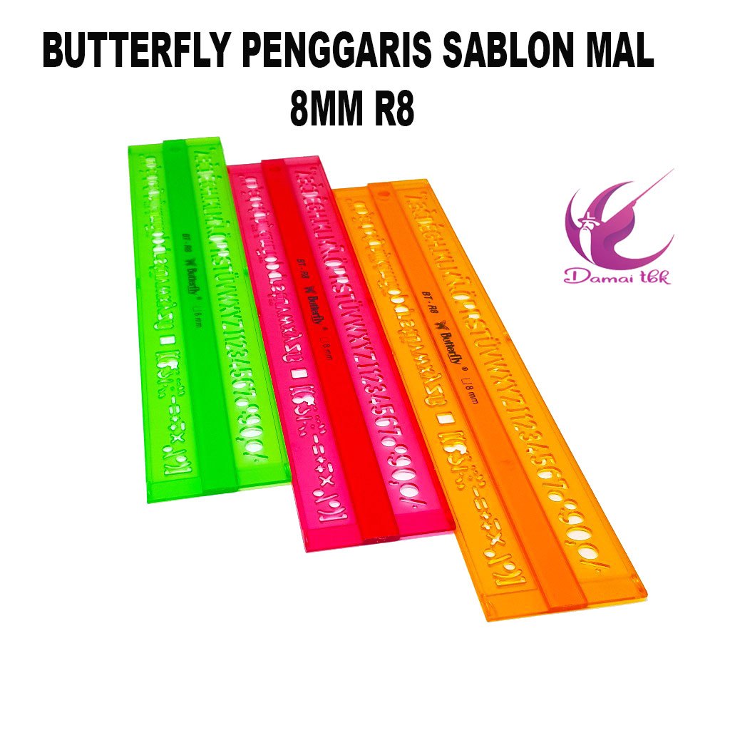 

Penggaris Sablon Mal 8mm Butterfly BT-R8 MAL HURUF 8MM