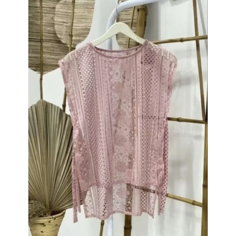 DISKON VEST BRUKAT JUMBO LD 130 OUTER WANITA PREMIUM VEST BRUKAT TALI SAMPING ROMPI BRUKAT KERJA