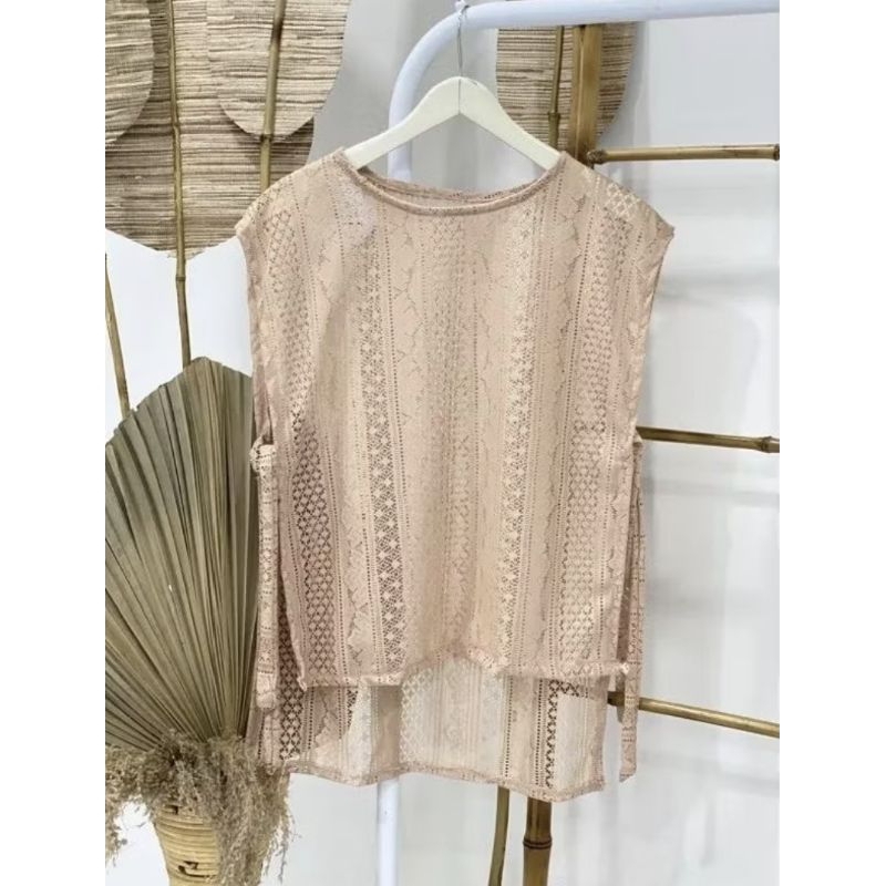 vest brukat jumbo ld 130 outer wanita premium vest brukat tali samping rompi brukat kerja wanita