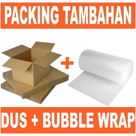 

(TAMBAHAN PACKING) KARDUS +BUBBLE WRAP + LAKBAN AGAR TIDAK RUSAK PECAH BOCOR AMAN