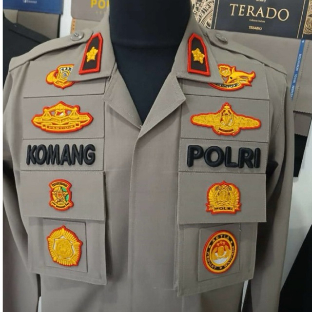 ATRIBUT POLRI PREMIUM BORDIR TIMBUL // DATAR