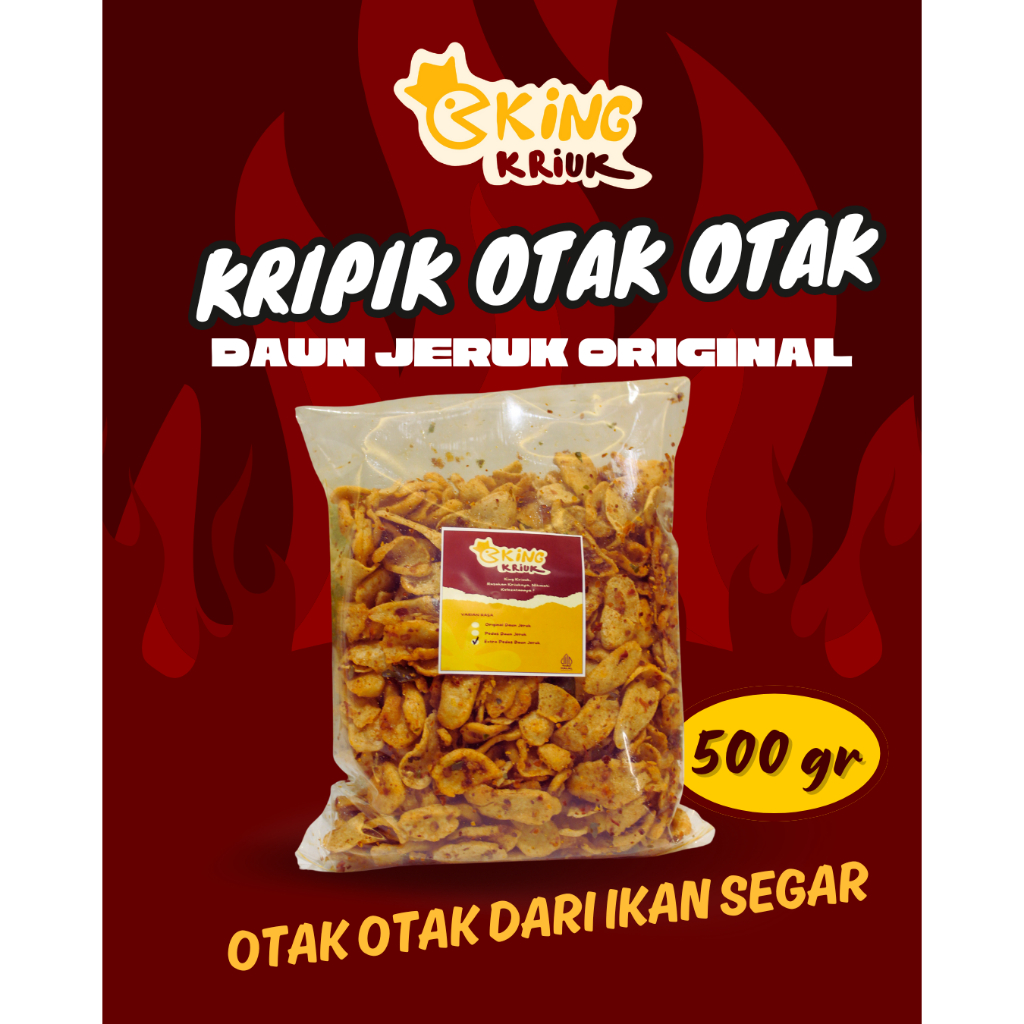 

King Kriuk Keripik Otak Otak Pedas Daun Jeruk Original 500gr