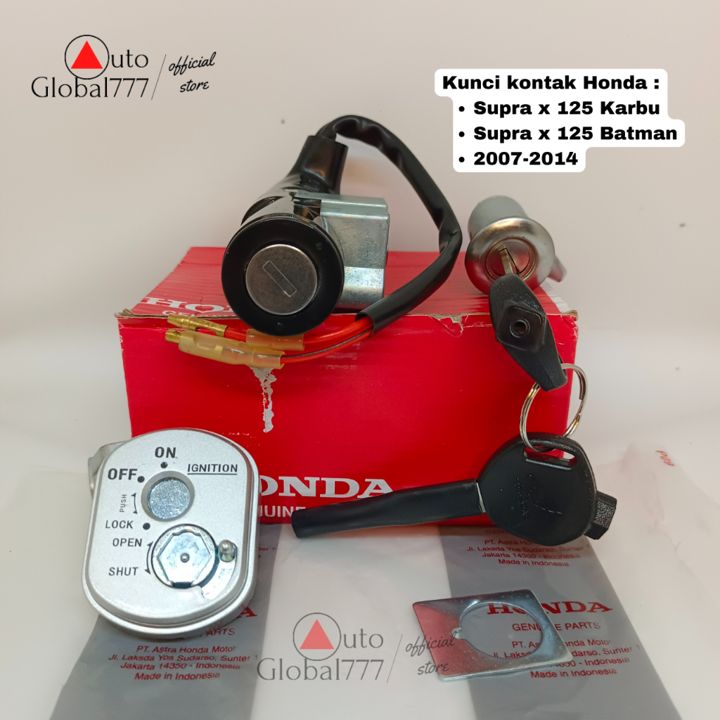 Kunci kontak Supra x 125 Karbu Original Ahm 2007 2014 Kontak Supra x 125 Batman set kunci jok Honda