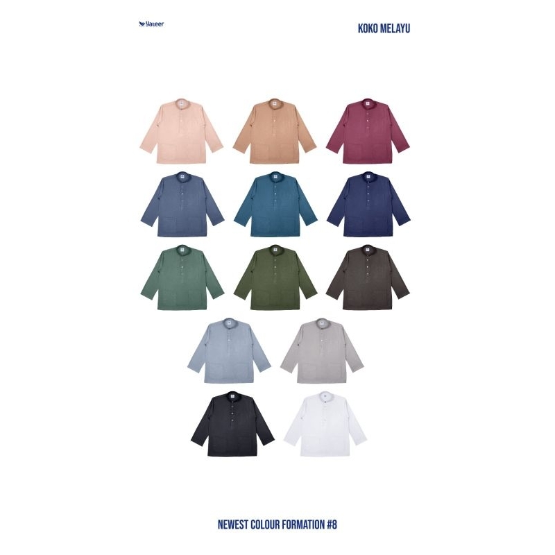 Baju Koko Yateer Melayu / Kurta Maroko Yateer / Bahan Premium