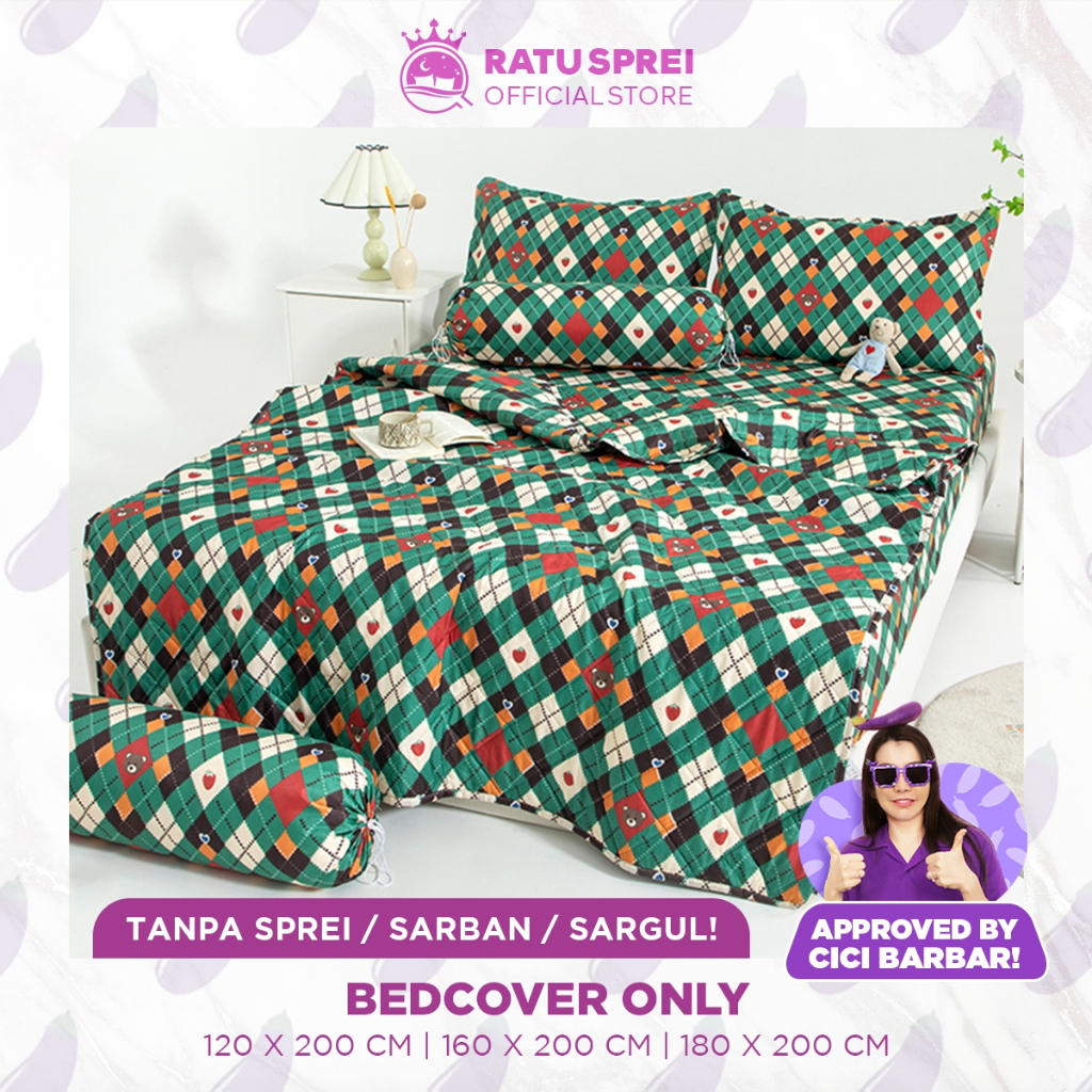 [CICI BARBAR] Selimut Bedcover Kain Microtex Dacron Single Queen King Bedcover RATU SPREI