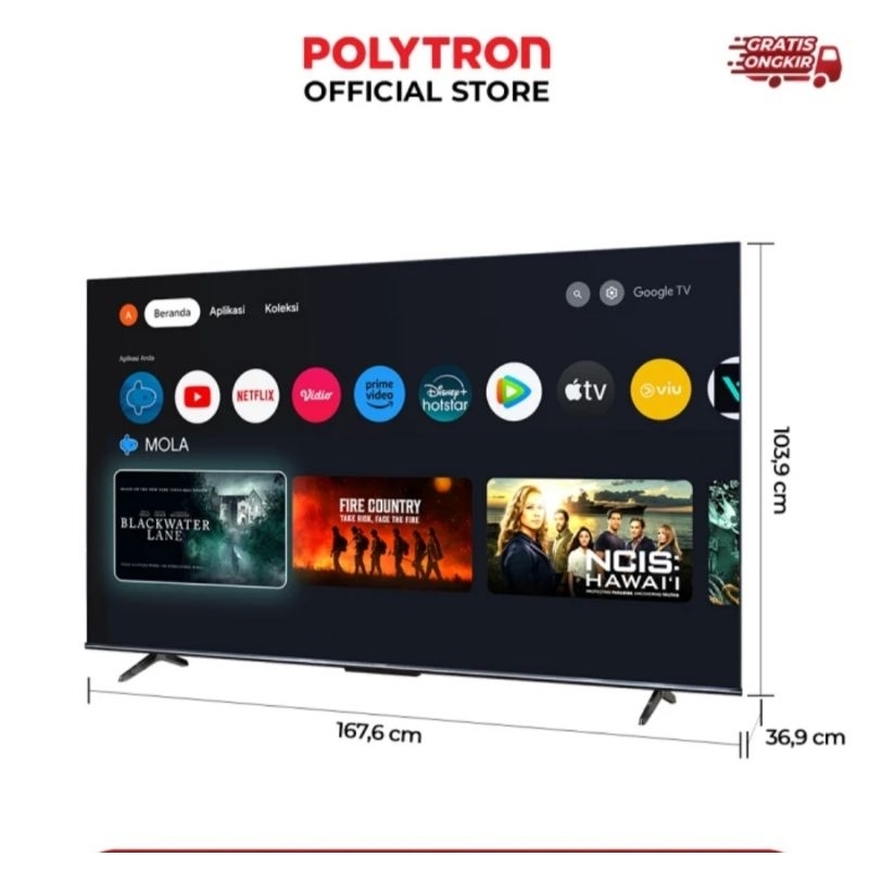 TV LED POLYTRON 75" INCH GOOGLE SMART TV PLD 75UG5959