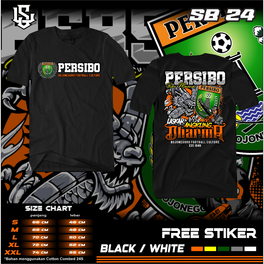 KAOS PERSIBO BOJONEGORO ALL SIZE #persibo #laskarangklingdharma