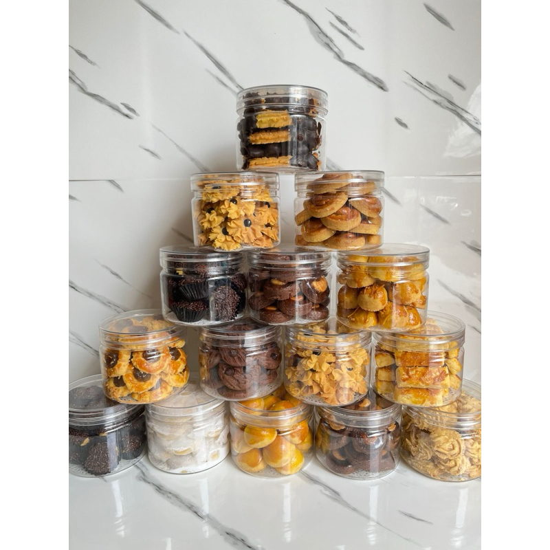 

Kue kering homemade Nastar / Keju / Putri salju / Coklat mede / Sagu keju 400ml