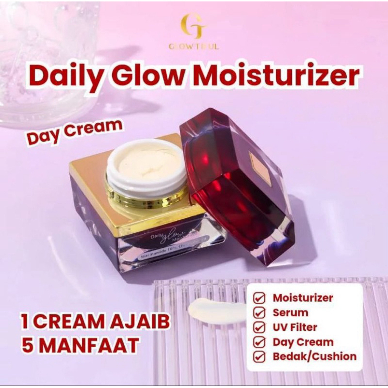 Daily Glow Moisturizer Day Cream 2 in 1 Moisturizer Cream siang pemutih glowing