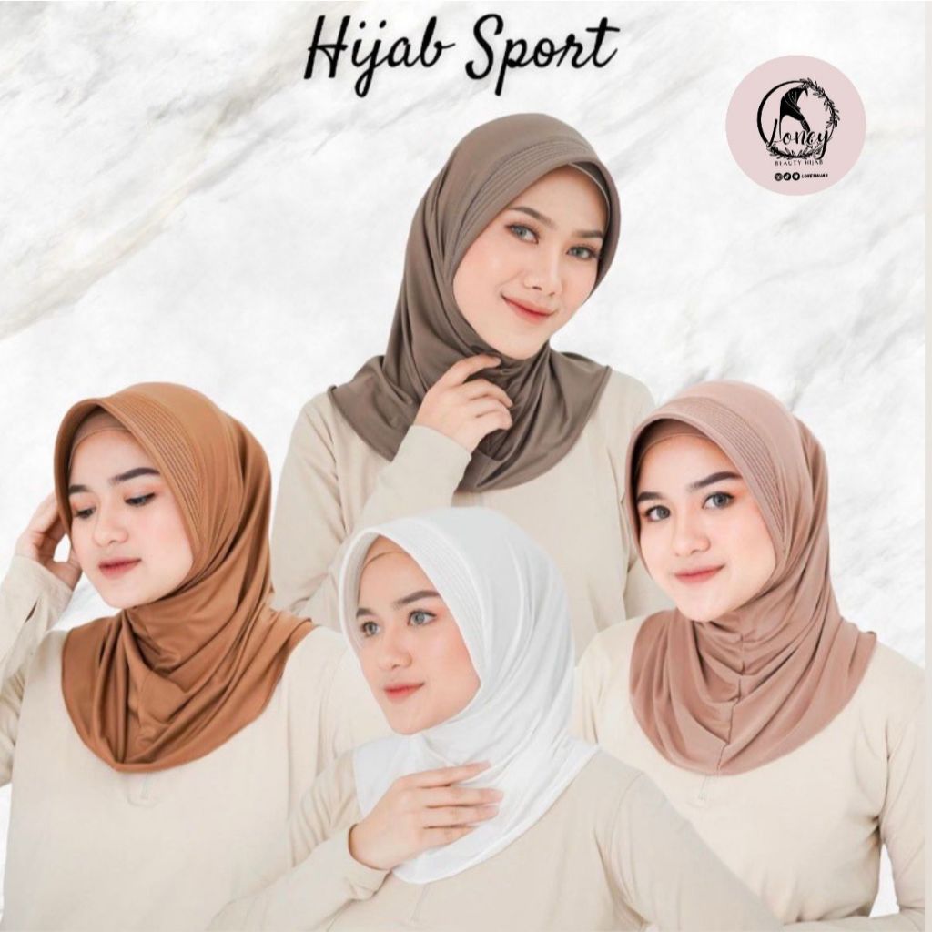 BERGO SPORT OLAHRAGA - JILBAB OLAHRAGA INSTAN JERSEY - HIJAB SPORT JERSEY PREMIUM - HIJAB INSTAN