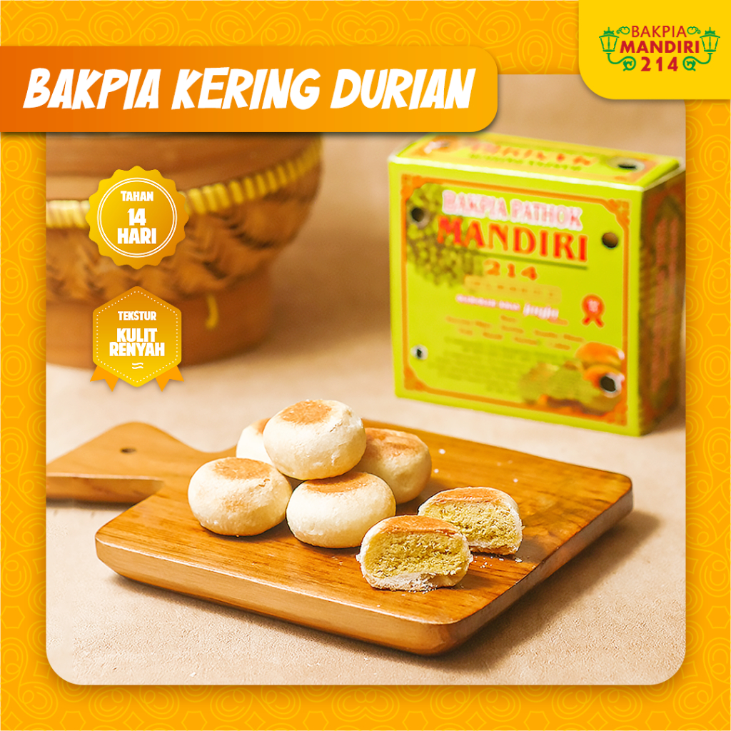 

BAKPIA PATHOK DURIAN (KERING) KHAS JOGJA ASLI PREMIUM - BAKPIA MANDIRI 214