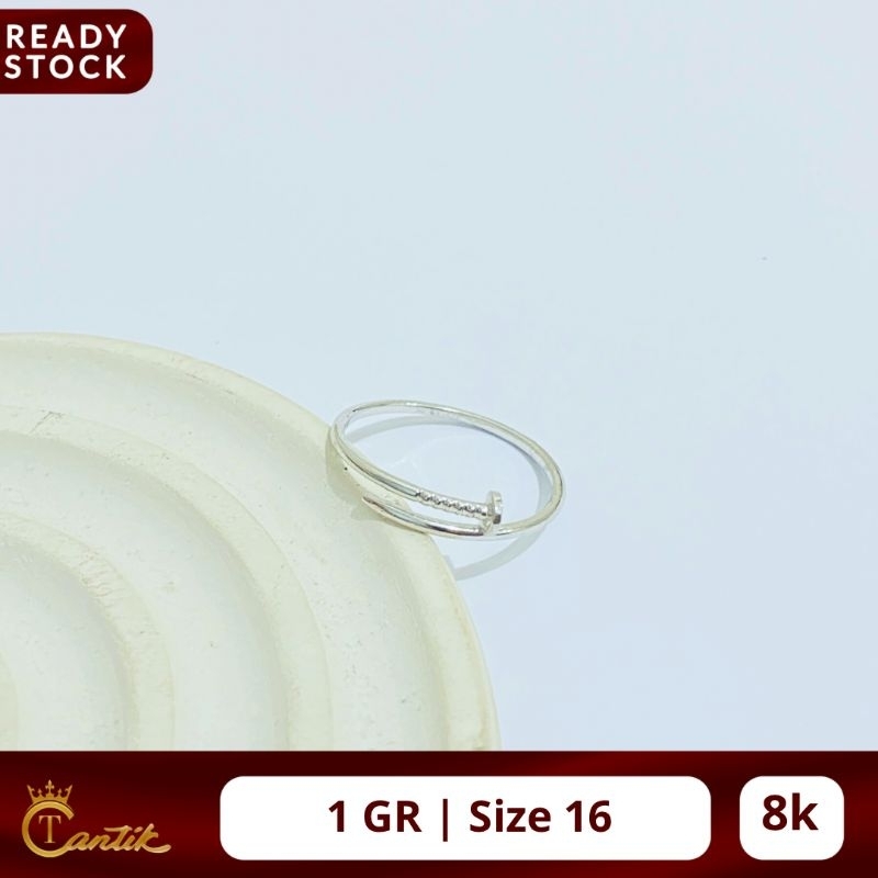 CINCIN WANITA MODEL PAKU MAS PUTIH 9K