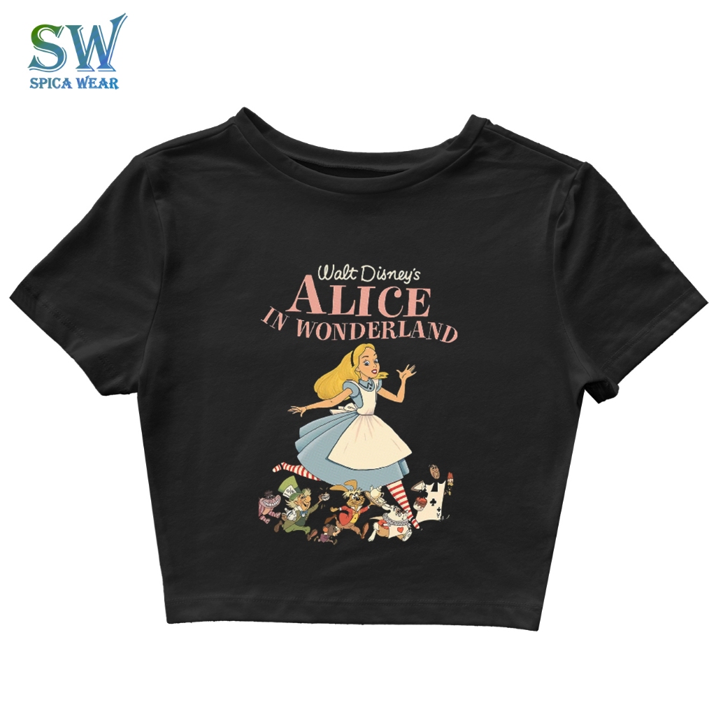 Alice In Wonderland Crop Top Baby Tee