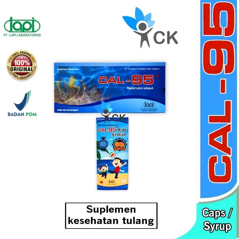 CAL 95 TABLET BOX / KIDS SYRUP 60 ML suplemen calsium dan pertumbuhan tulang