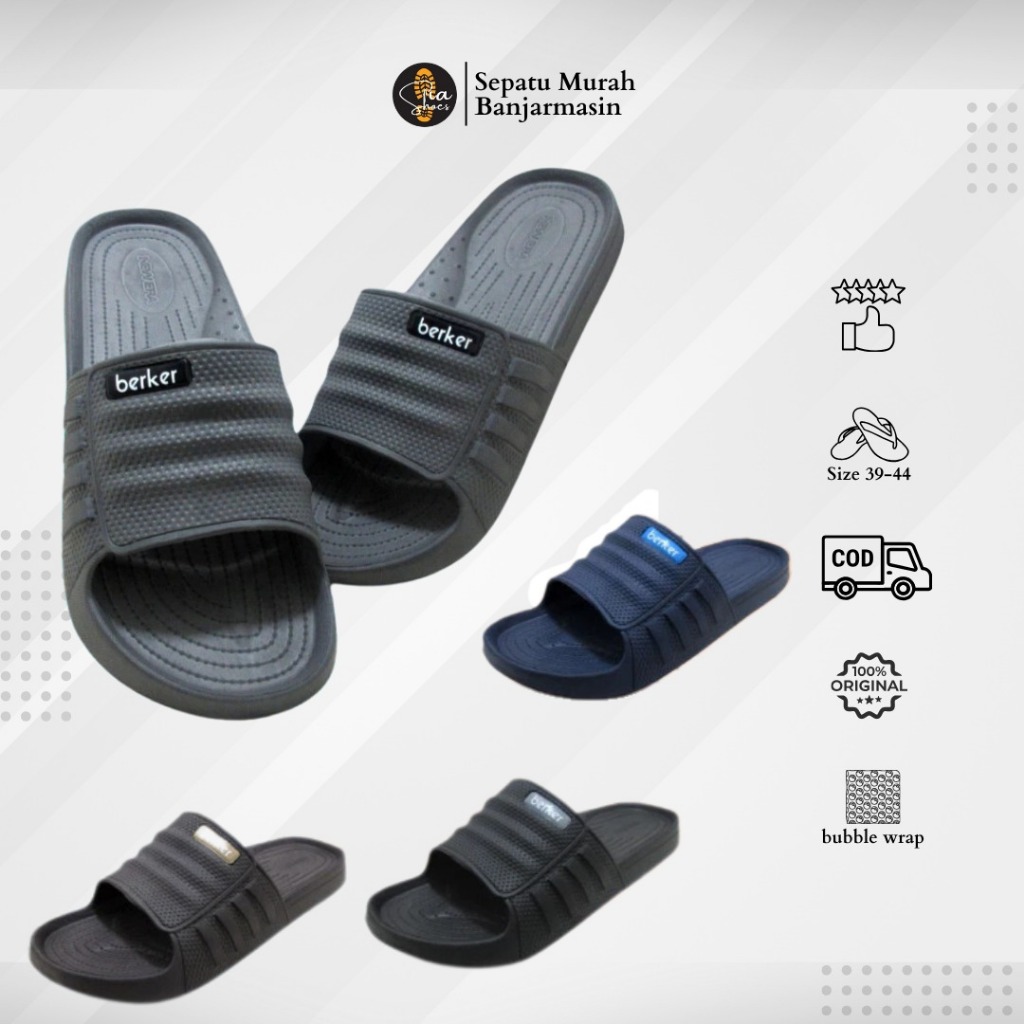 SANDAL NEW ERA BERKER SLOP / SANDAL NEW ERA PRIA CASUAL / Sandal Karet Eva Empuk Anti Slip - 1135