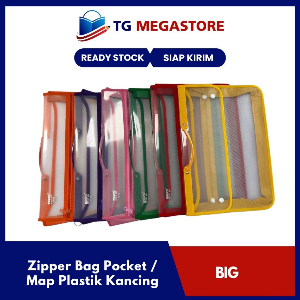 

Zipper Bag Pocket / Map Plastik BIG Kancing 7010