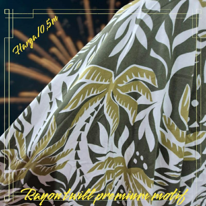 KAIN RAYON TWILL SISA GARMENT MOTIF BUNGA  - KAIN RAYON MOTIF BUNGA HARGA/0,5M