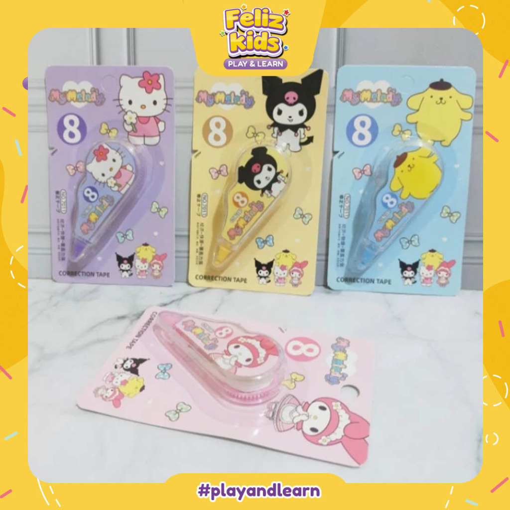 

[FELIZKIDS] [ATK45] Tipe-X Karakter Lucu 8 Meter Correction Tape Students Tipe-X Kertas Mini Karakter TIPE X Roll 8M school stationary