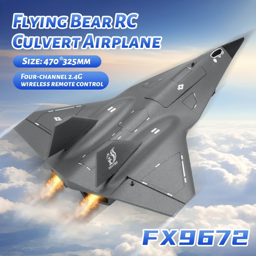 pesawat rc FX9672 6-axis gyro 6G 3D RTF rc plane stealth aircraft