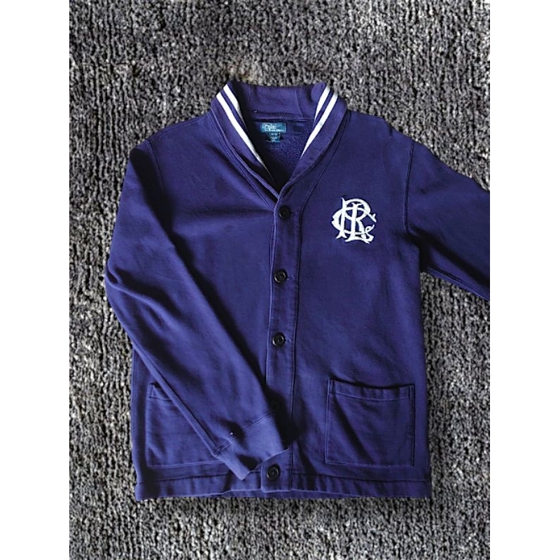 Polo Ralph LaurenBoys Blue Ralph Lauren Varsity Shawl Collar Cardigan