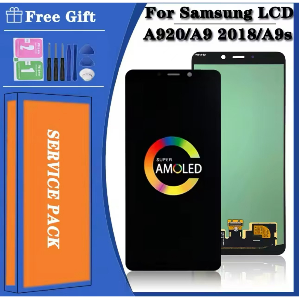 6.3'' For AMOLED Display For Samsung A9 2018 A920 A920F LCD Display Touch Screen Digitizer Assembly 